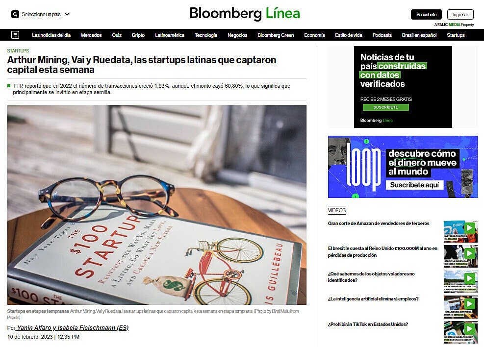 Arthur Mining, Vai y Ruedata, las startups latinas que captaron capital esta semana